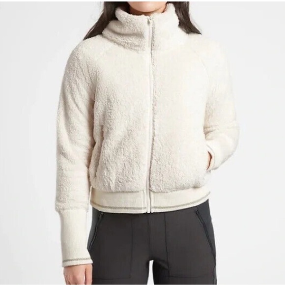 Athleta tugga ivory white Sherpa fleece - Picture 1 of 8